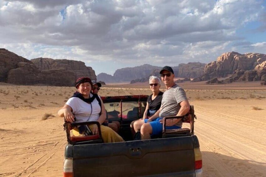 Wadi Rum Full Day Jeep Tour (Overnight & Dinner) in Bedouin Camp