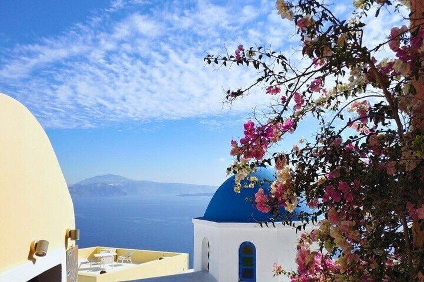 Colorful Blue Dome in Oia