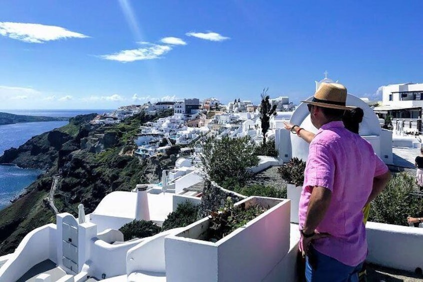 wine tasting and view from Santorini 