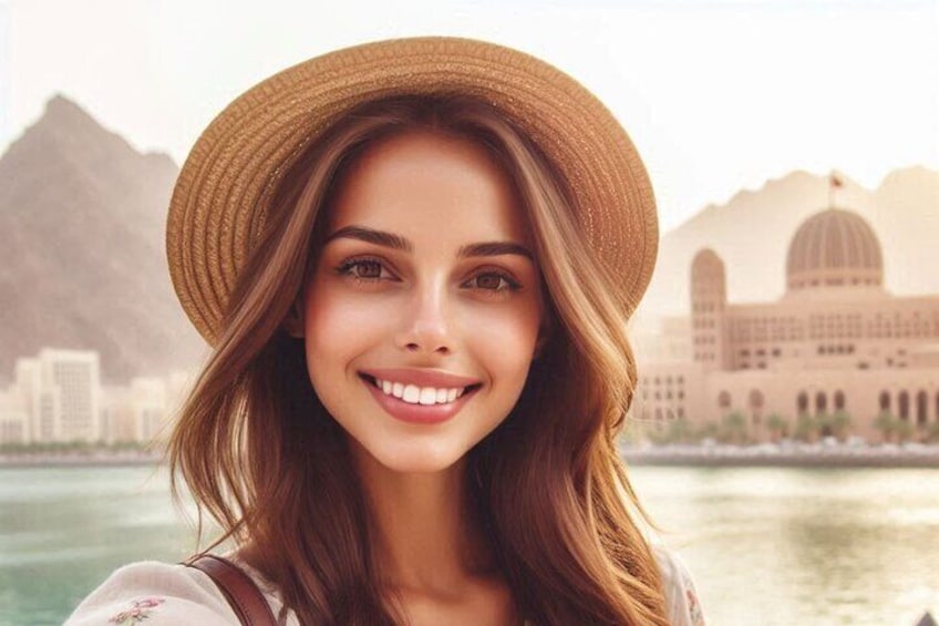 Muscat city tour tourist lady