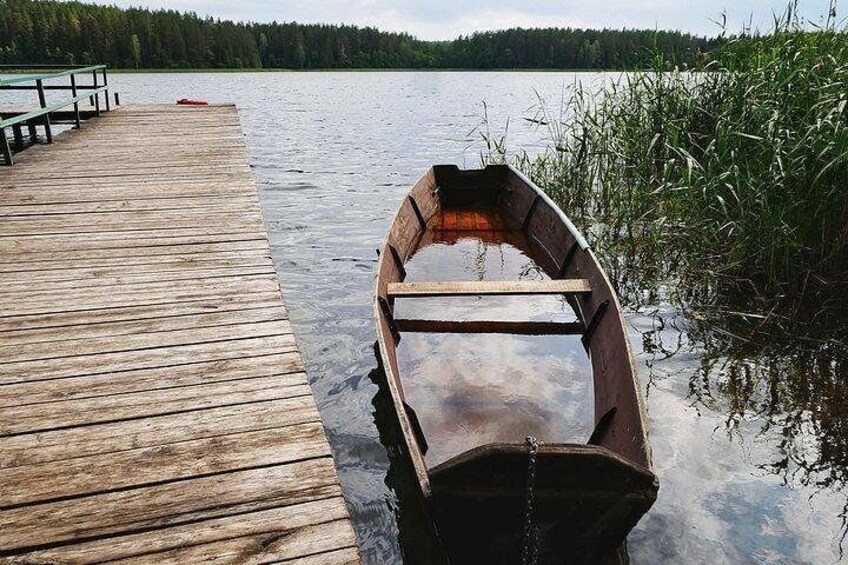 Swimming in the crystal clear waters of the forest lakes