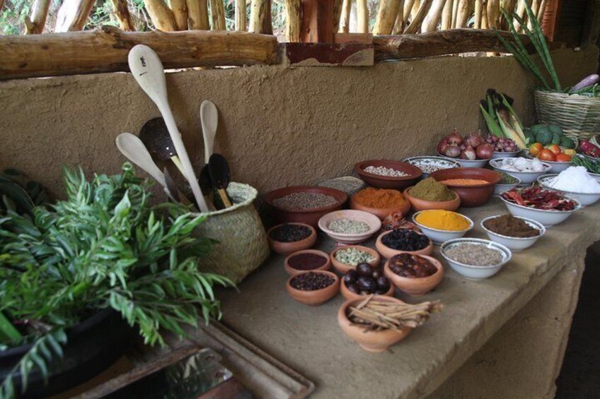 Typical village concept, Homemade spices, and herbs
