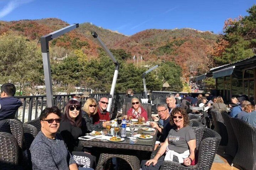 Lunch at foot of the Great Wall