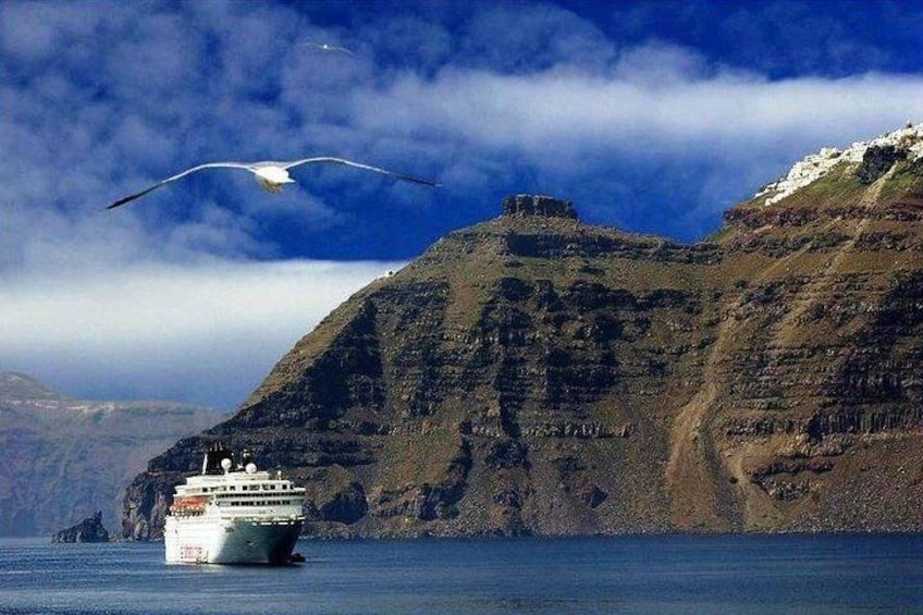 Santorini from the sea