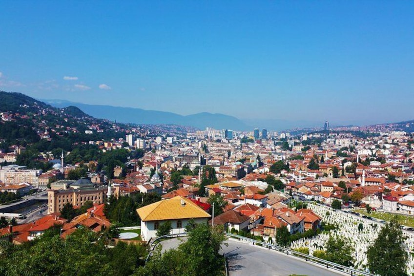 Morning view from Yellow fortress at Sarajevo 