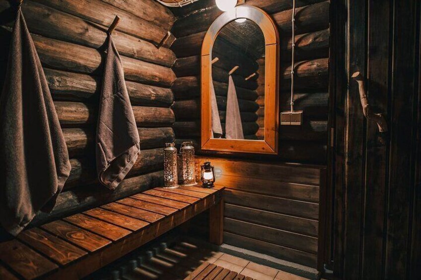 VIP SERVICE Traditional Finnish Log Sauna and Food Experience 
