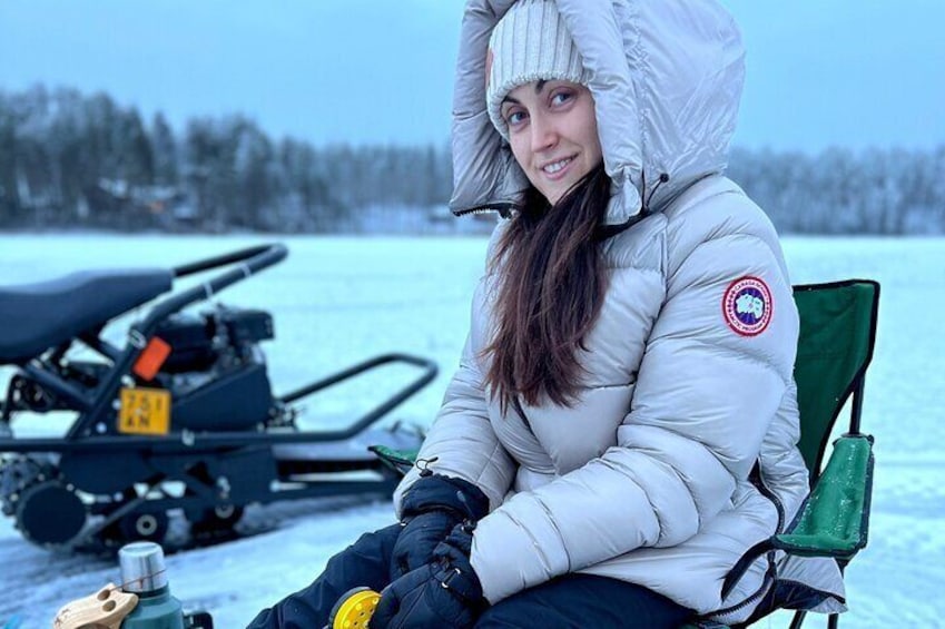 Ice Fishing with Local Guide and 3 course lunch in a Glass Igloo