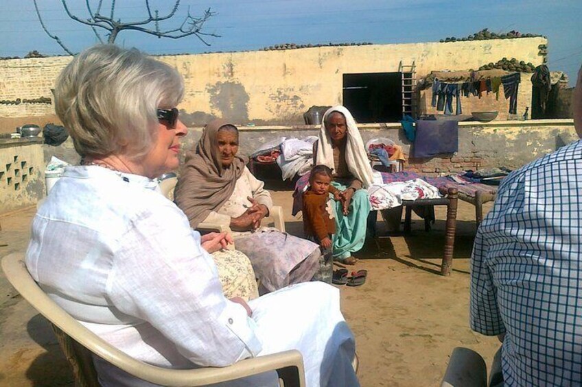 Interacting with villagers.