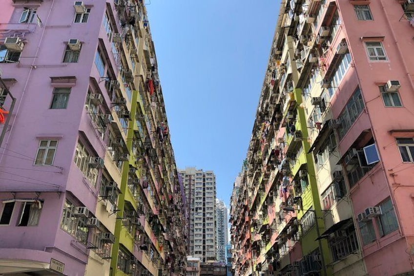 High rise residential buildings downtown Hong Kong