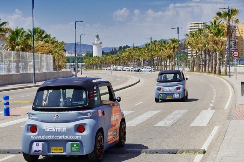 Private and Guided Tour in Malaga With Electric Car and Walking Tour