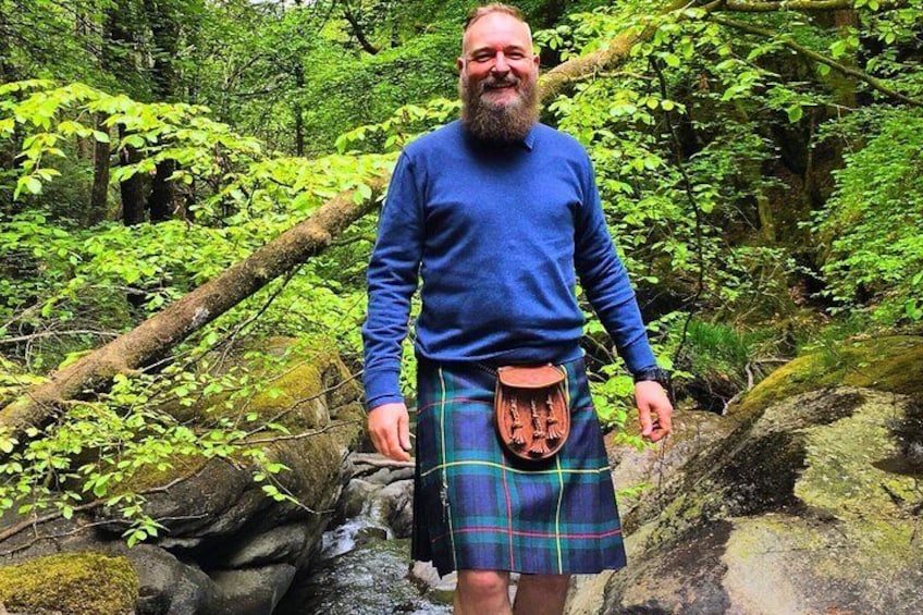 Kilted man in the National park