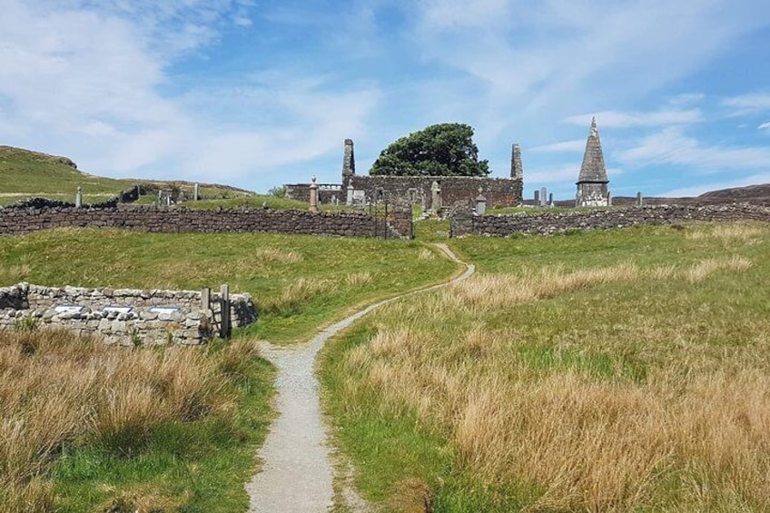 Kilmuir graveyard and old church - sire of Flora MacDonald Memorial