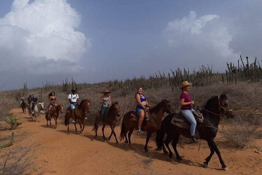 Horseback Riding 2 Hour SUNSET , Rock formation / Countryside and Beach Ride