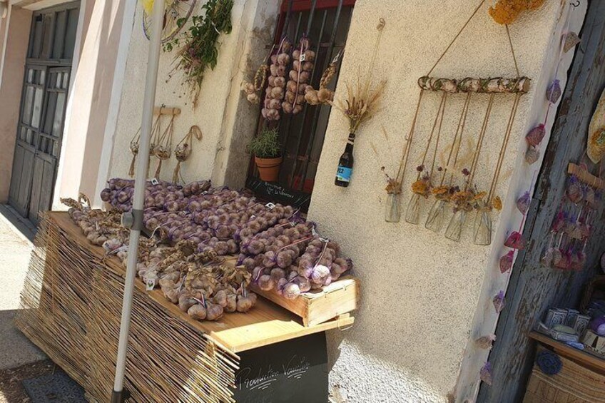 A garlic stall.