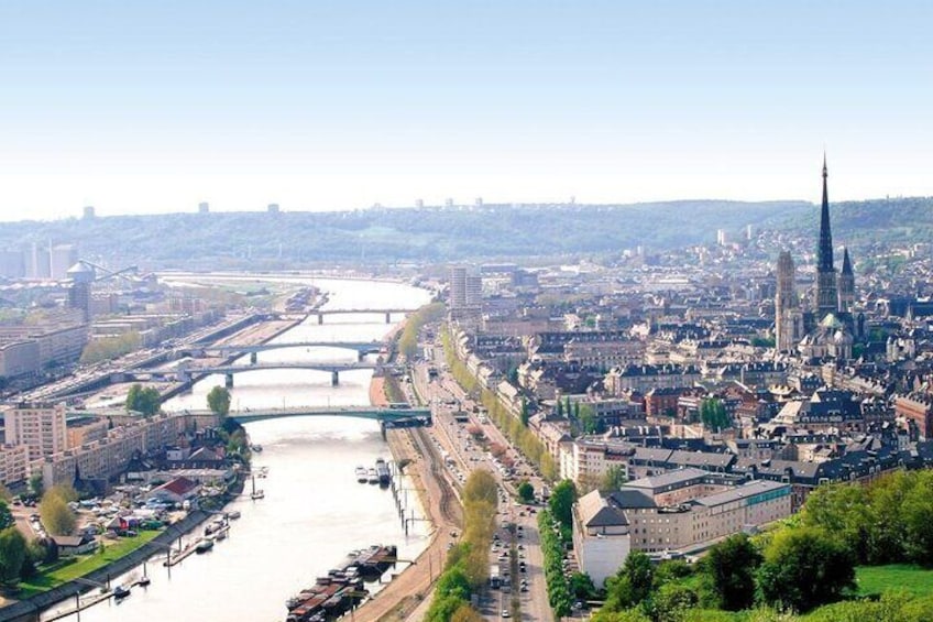 Rouen River leading to Seine River Paris