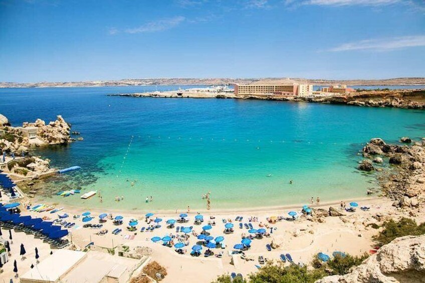 Paradise Bay - one of the sandy beaches found to the north of Malta