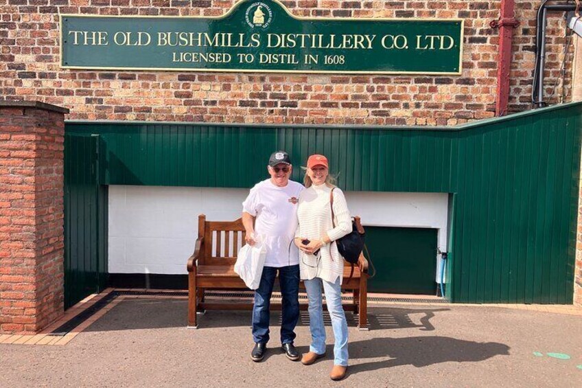 Our Coors Light beer man is converted!!! This couple enjoyed the tour so much they purchased the famous Bushmills Whiskey.
