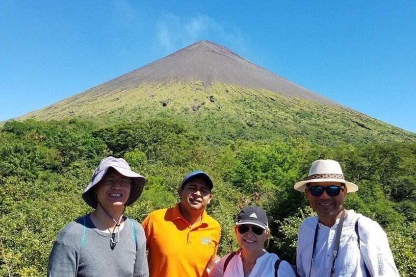 Happy visitors in one of the look out points near San Cristobal volcano.