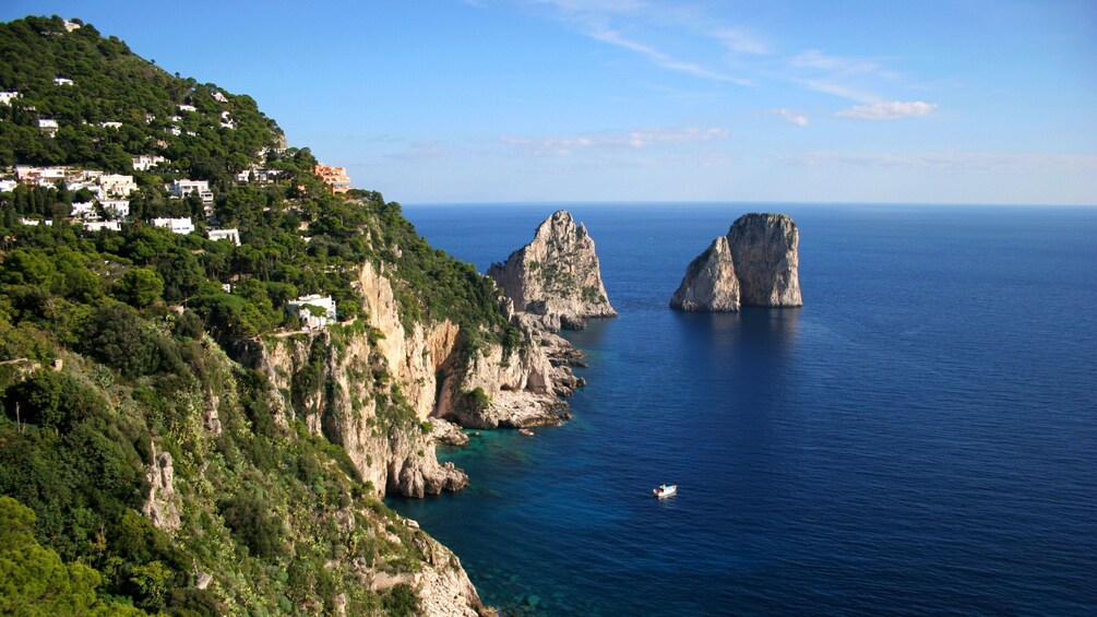 Enjoy the scenic view off the Italian coast on the Island of Capri.