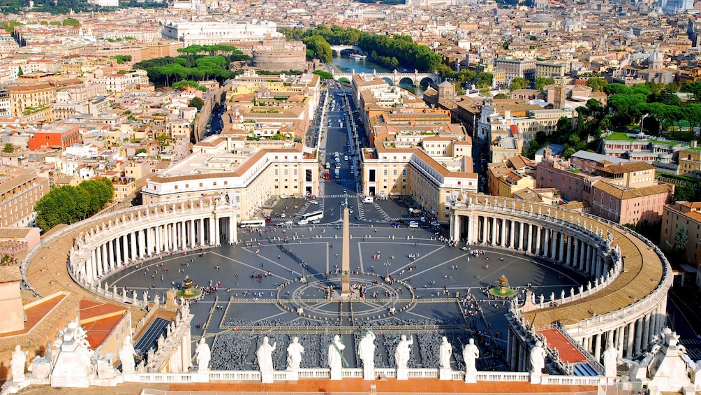 Aerial view of the Vatican in the afternoon.