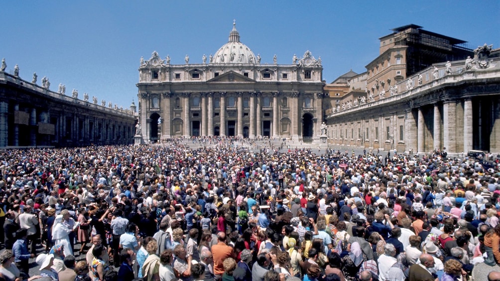 Thousands of people gathered in front of the Vatican awaiting a weekly message from the Pope Francis.