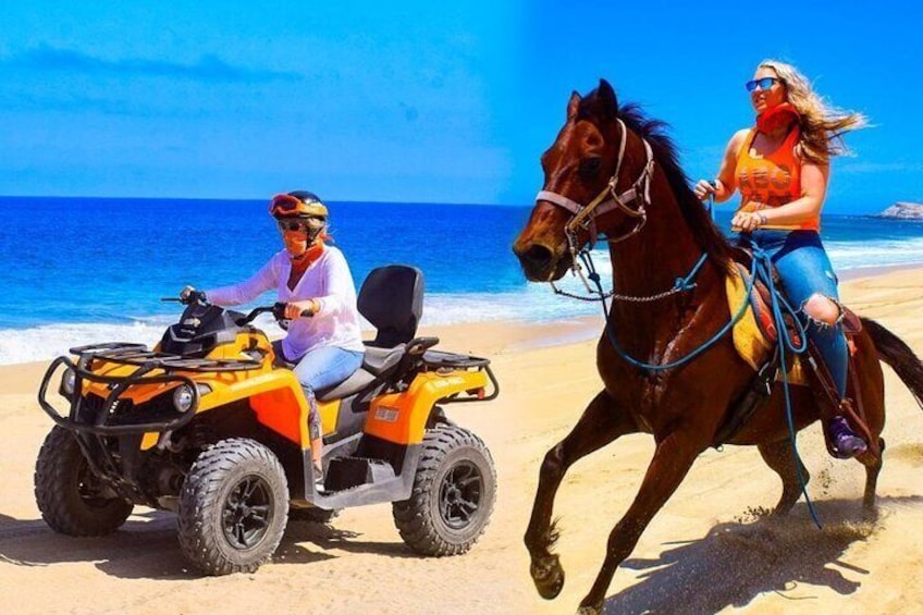 COMBO ATV & HORSEBACK Ride. Beach and Desert