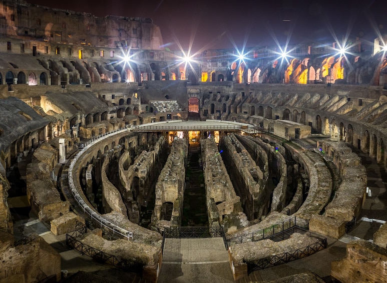 Colosseum by Night with Underground & Arena Access Tour
