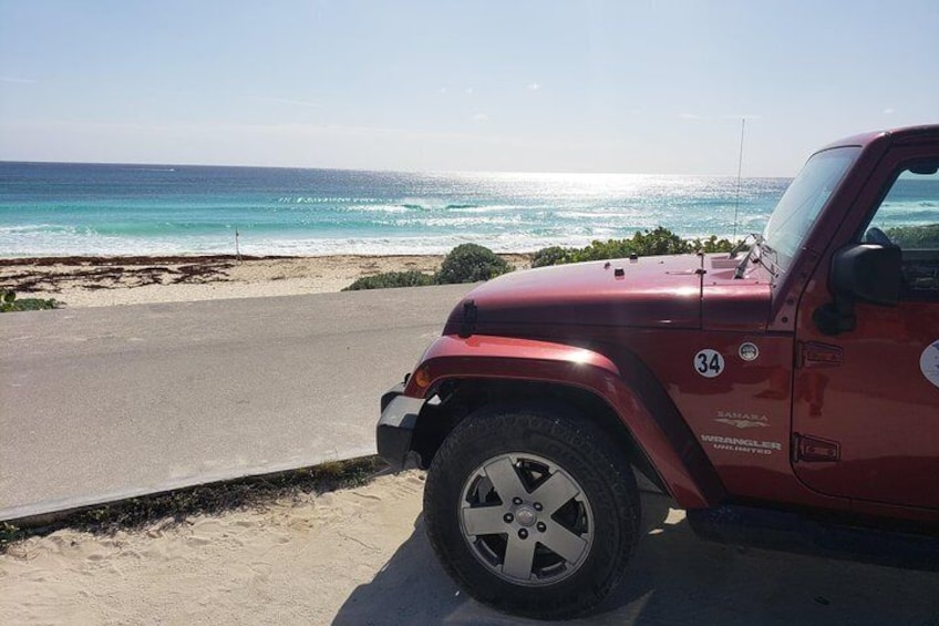 Cozumel Jeep Adventure to Jade Caverns with Lunch and Snorkel