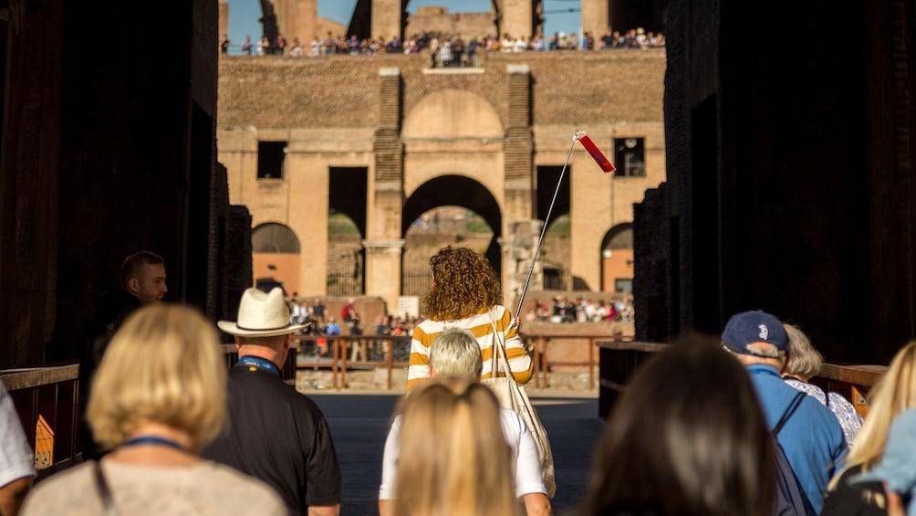Tour group entering the Colosseum in Rome