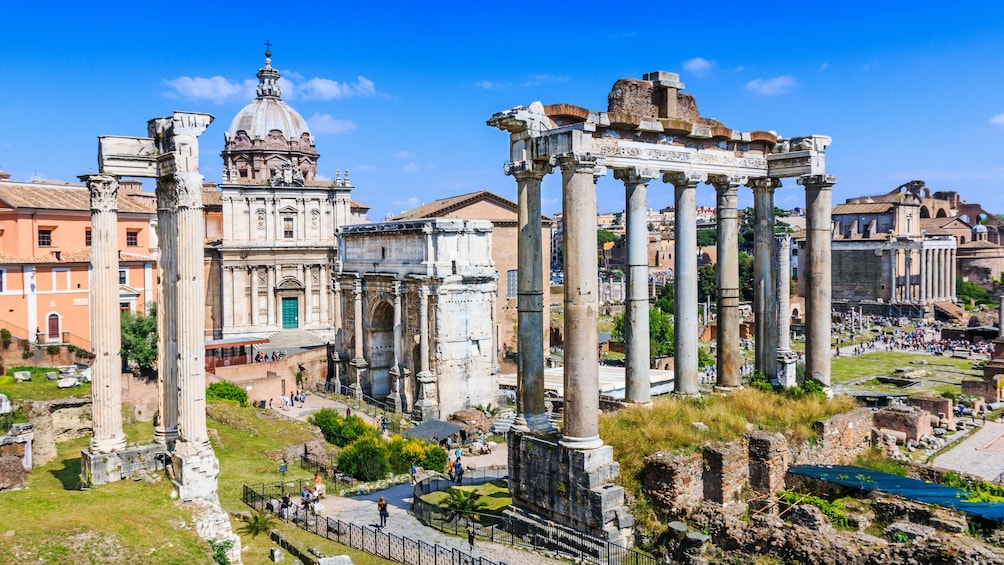 Landscape day view of the Roman Forum