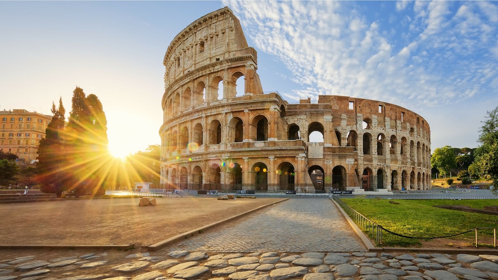 Sunset view of the Colosseum in Rome