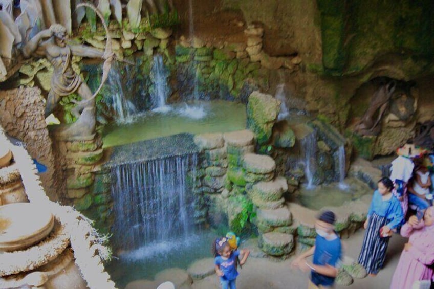 The waterfall inside the Cave of Hercules.