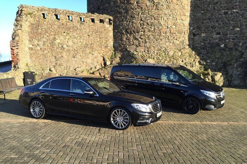 Mercedes S Class and V Class. 