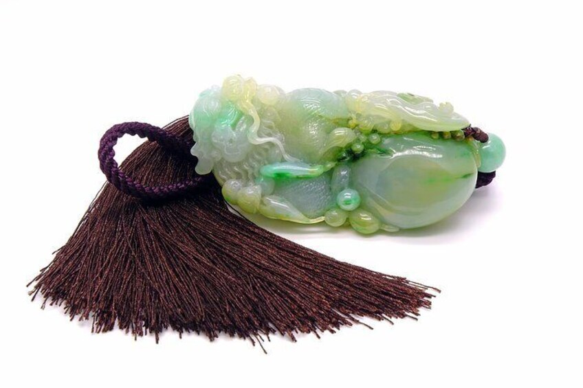 Antique Imperial Jade Dragon Amulet