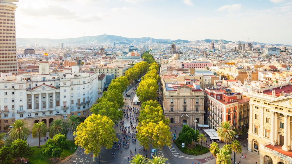 panoramic view of city in Barcelona