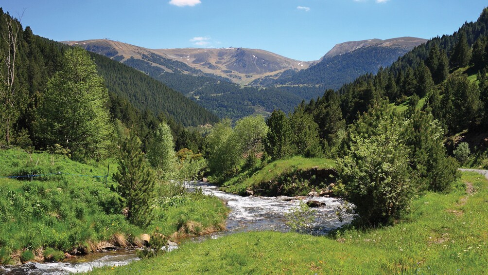 river and mountains in Catalan principality of Andorra, Spain