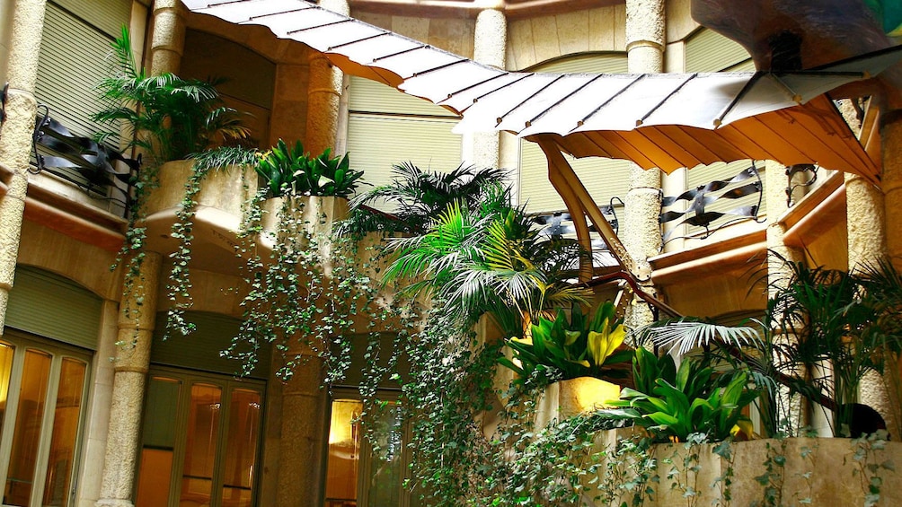 interior planters inside casa Mila in Barcelona