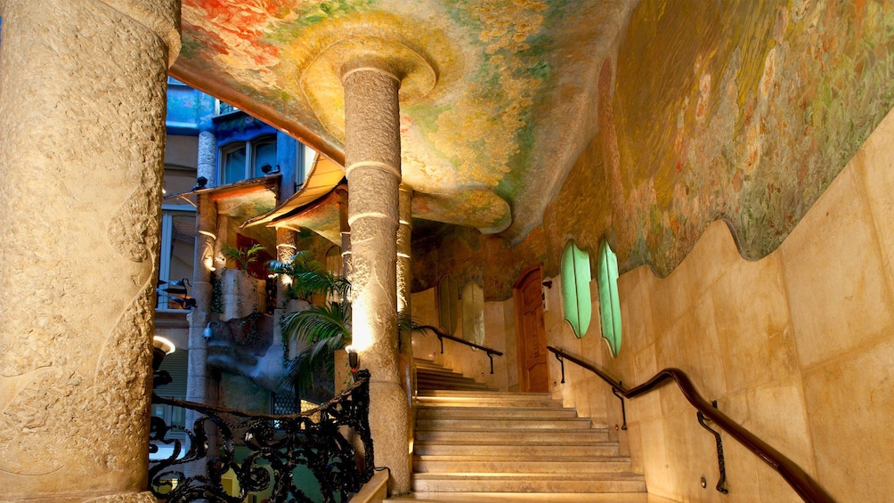 interior staircase inside casa Mila in Barcelona