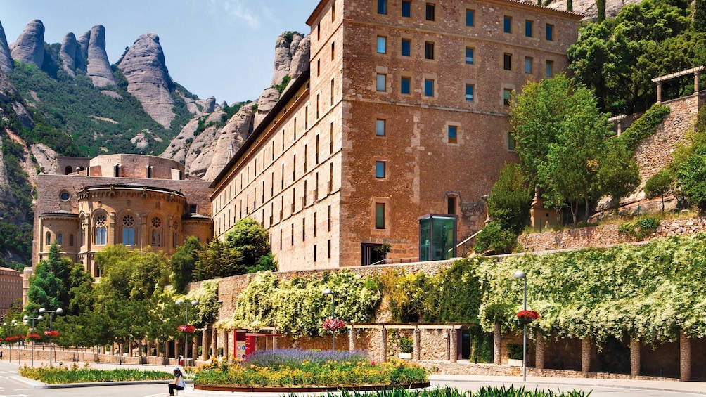 Santa Maria de Montserrat Abbey in Montserrat, Spain