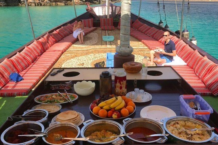 Full Day Dhow Cruise to Khor Sham with lunch & Snorkeling (Shore excursions)