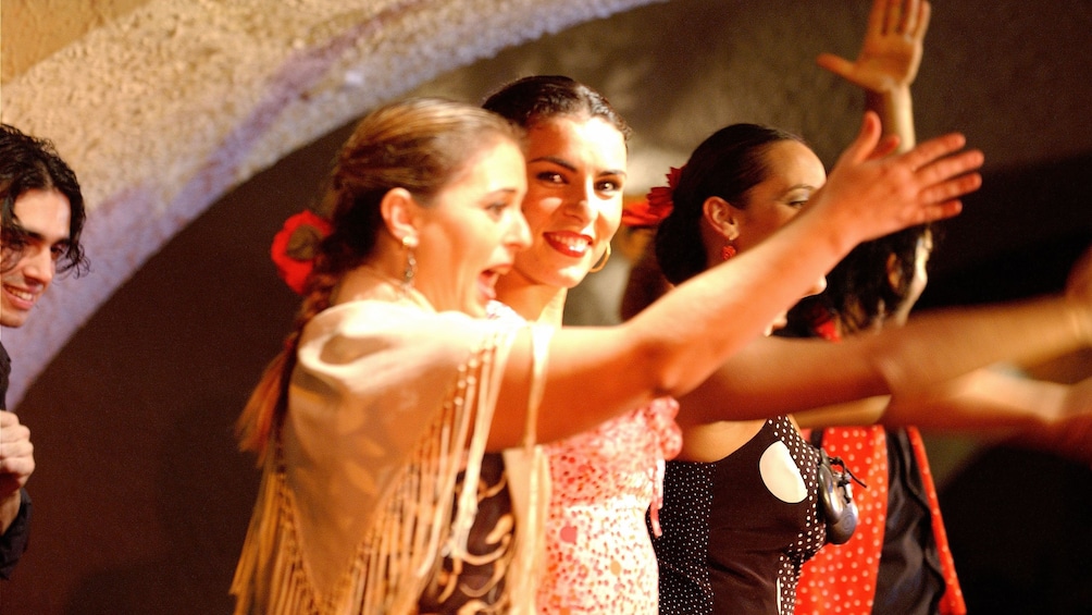 women learning the art of flamenco dancing in Barcelona