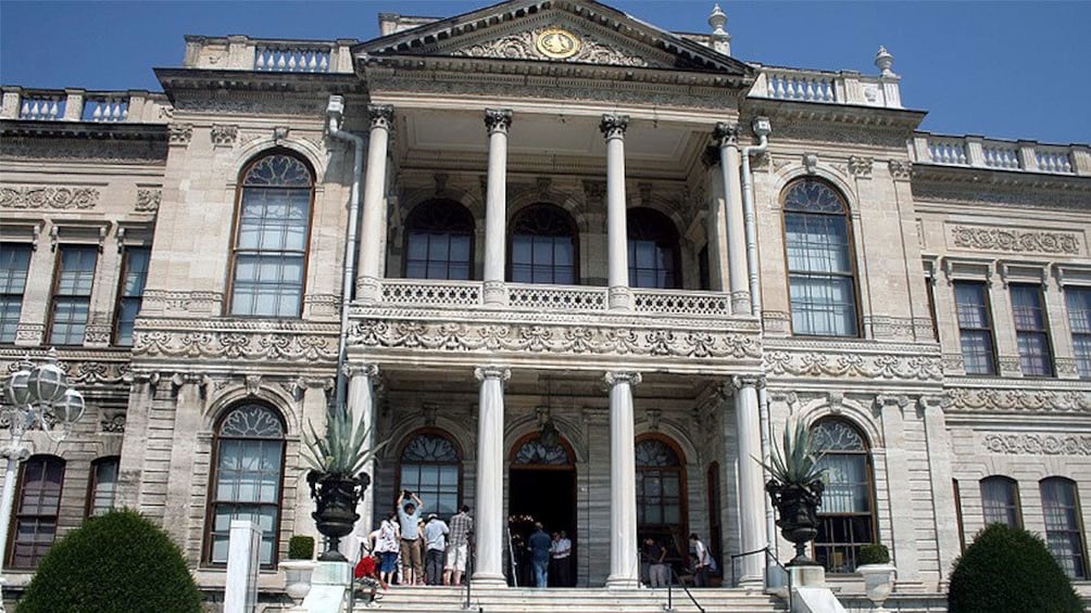 Zoomed in view of the DolmabahÃ§e Palace in Istanbul