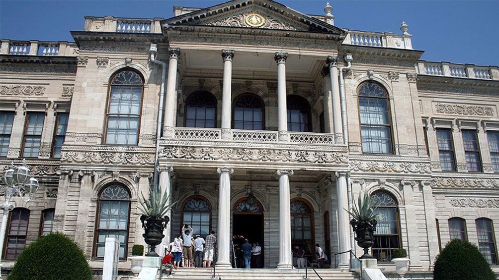 Closer view of the Dolmabahçe Palace in Istanbul