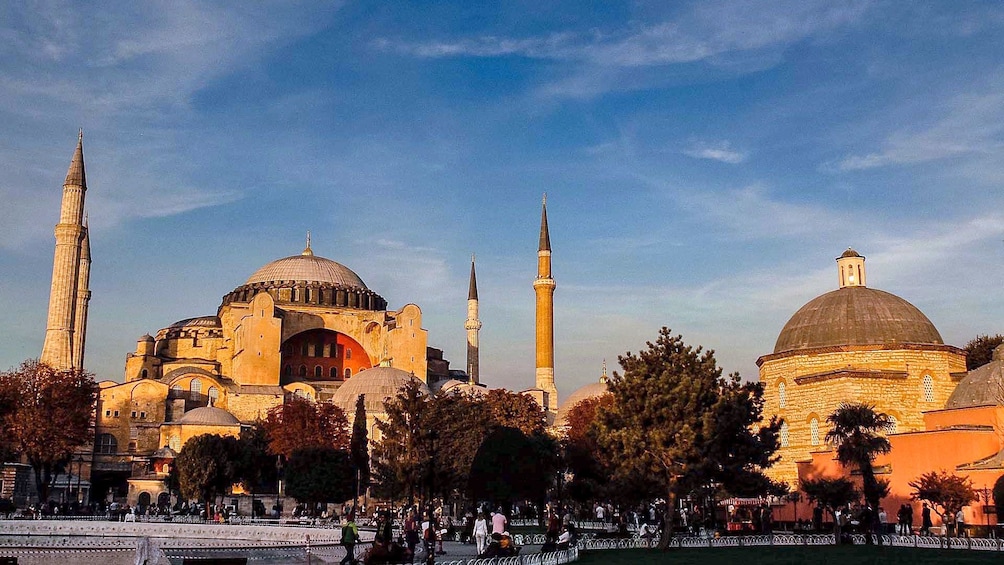 Sunset view of the Hagia Sophia in Istanbul 