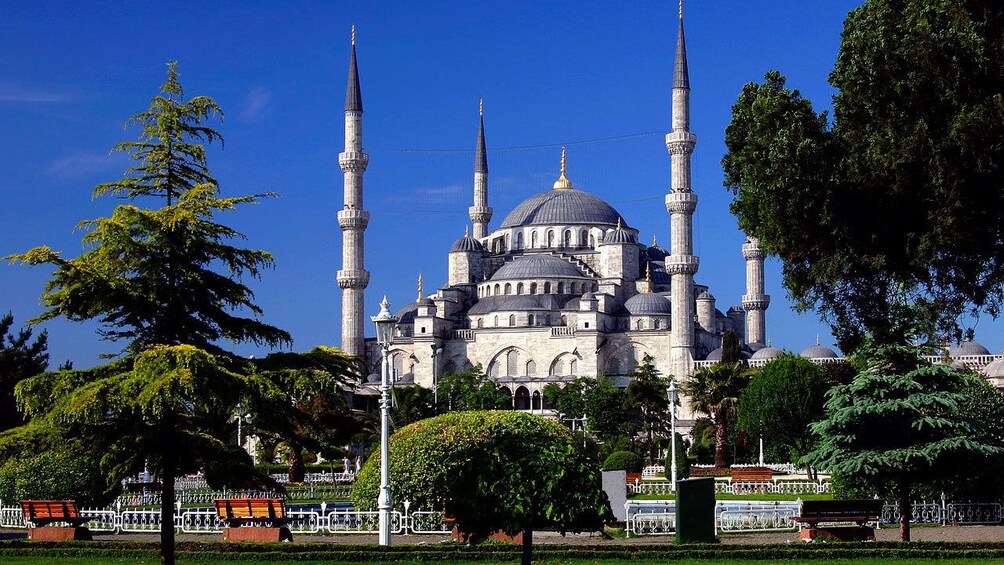 Landscape view of the Blue Mosque in Istanbul 