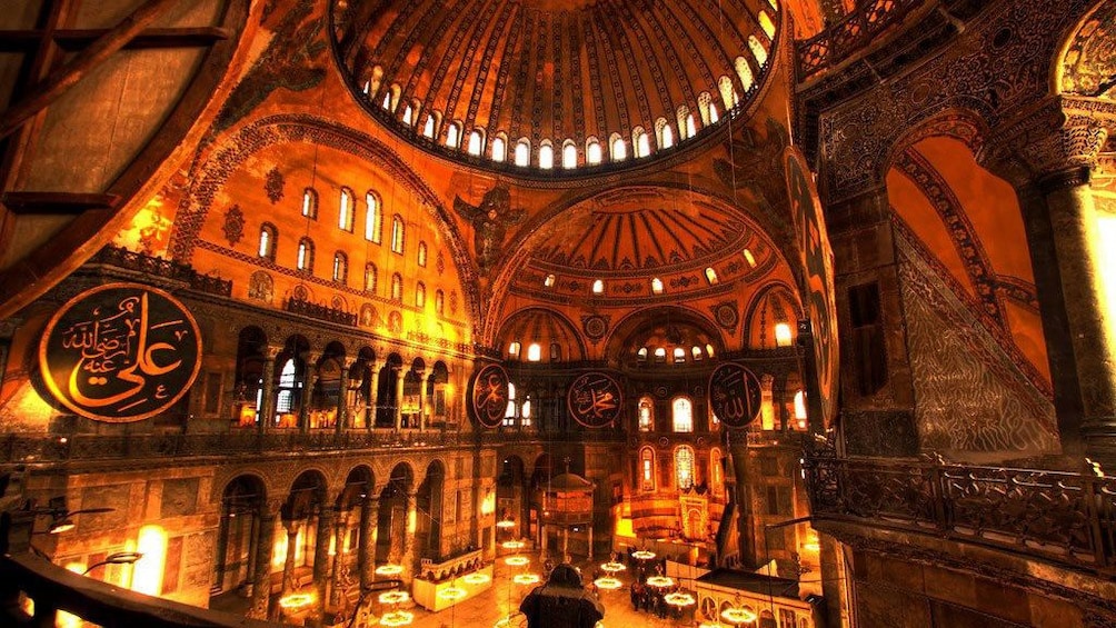 Interior view of the Hagia Sophia in Istanbul 