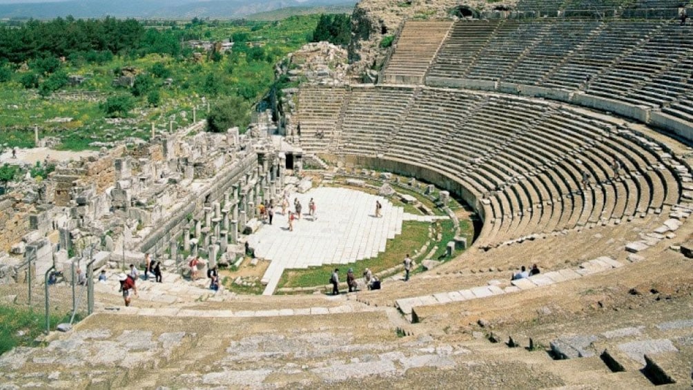 Above view of Ephesus Grand Theatre in Turkey 