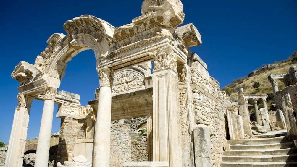 View of the Temple of Hadrian Ephesus