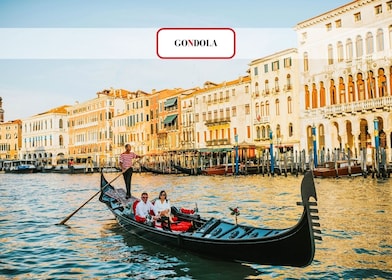 Venetië: Canal Grande met een gondel met commentaar