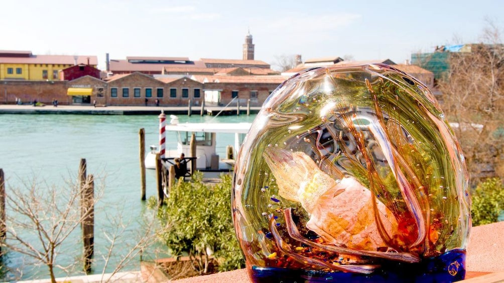 View and blown glass product on Murano Island Excursion in Venice